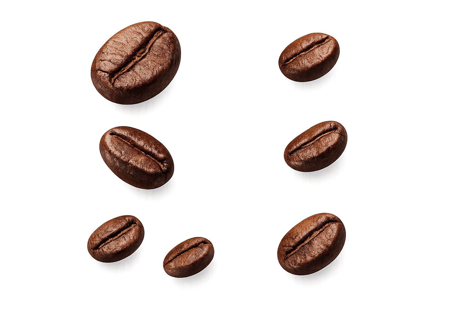 Granos de café en suspensión